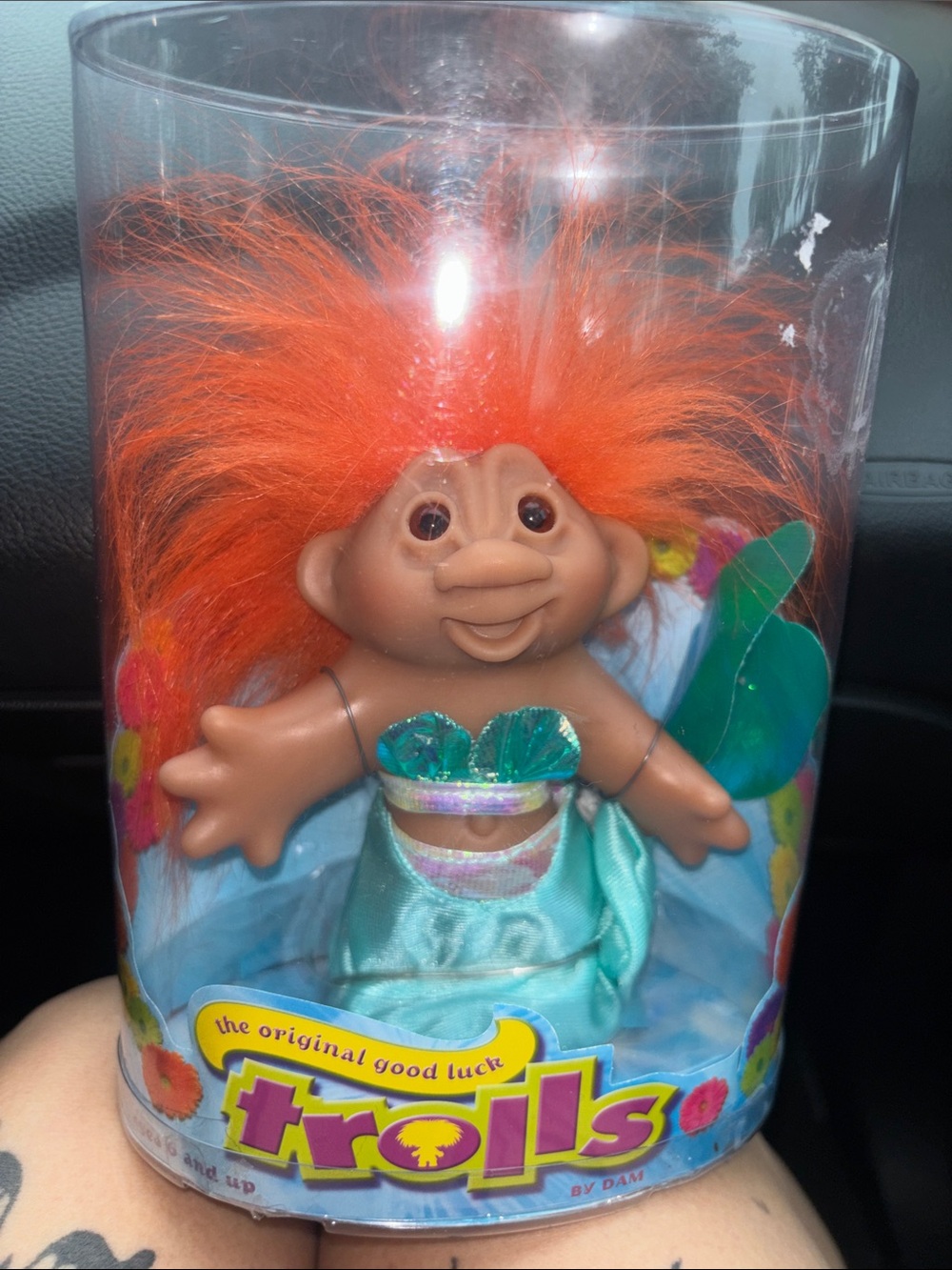 Trolls Vintage Orange-Haired Mermaid Troll Doll with Teal Outfit